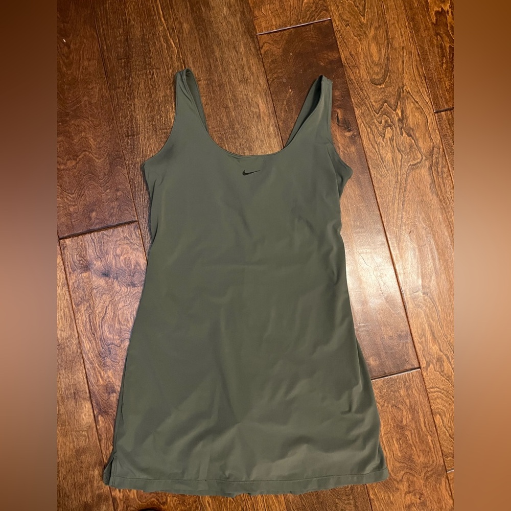 Nike Bliss Luxe Olive Green Athletic Tennis Dress - Picture 5 of 10